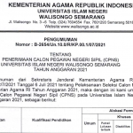 Pengumuman CPNS 2021 di UIN Walisongo Semarang