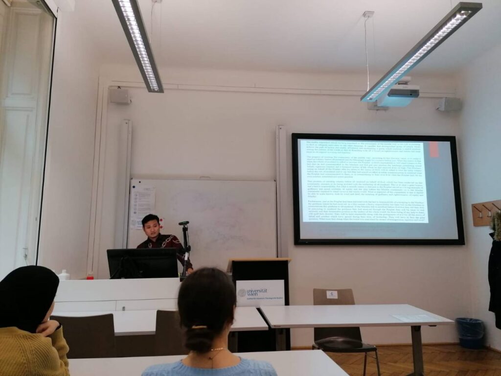 RMB UIN Walisongo Goes International, Sekretaris RMB UIN Walisongo mengajar Political Theology Moderasi Beragama di Universitas Vienna, Austria