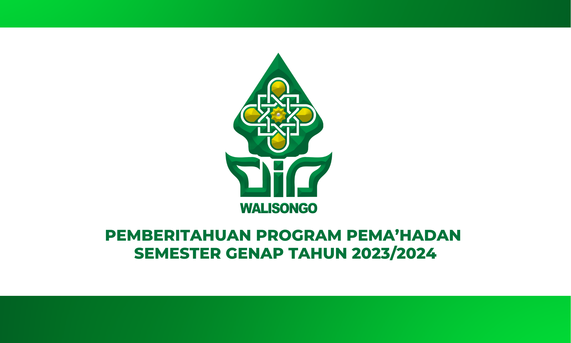 Pemberitahuan Program Pema’hadan Semester Genap Tahun 2023/2024