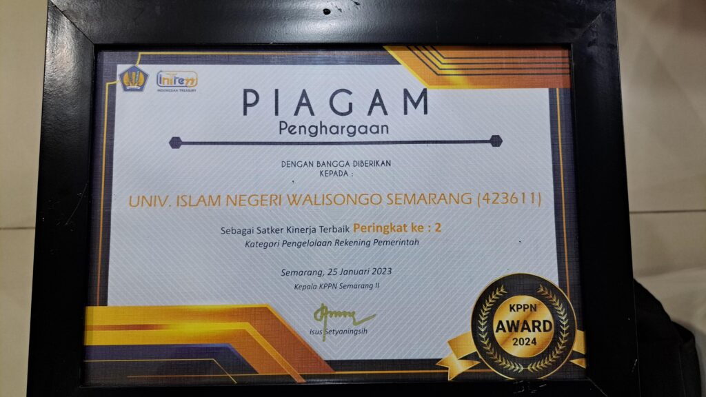 UIN Walisongo Semarang Raih Peringkat 2 Satker Terbaik KPPN Semarang UIN Walisongo Semarang Raih Peringkat 2 Satker Terbaik KPPN Semarang