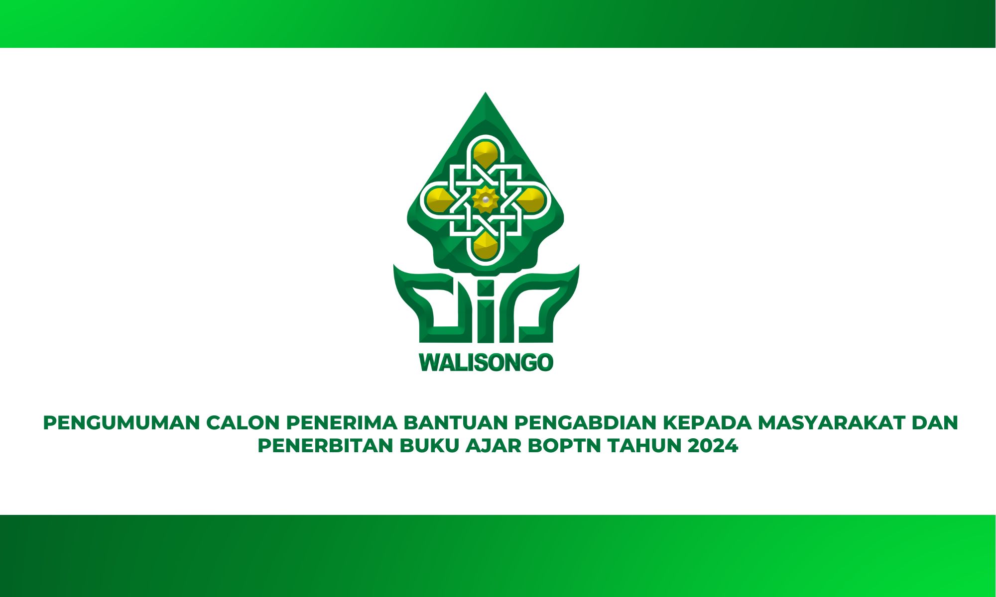 Pengumuman Calon Penerima Bantuan Pengabdian kepada Masyarakat dan Penerbitan Buku Ajar BOPTN Tahun 2024