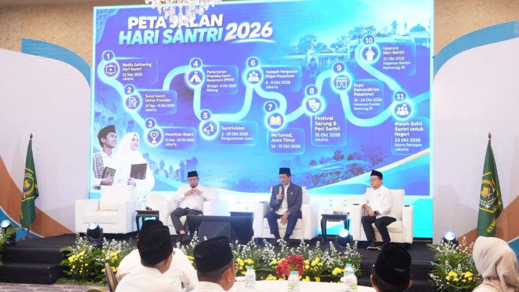 Logo, Tema, dan Rangkaian Hari Santri 2026 Diluncurkan, Menag: Momentum Pengingat Peran Ulama dan Santri Logo, Tema, dan Rangkaian Hari Santri 2026 Diluncurkan, Menag: Momentum Pengingat Peran Ulama dan Santri