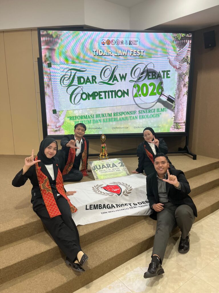 FSH UIN Walisongo Raih Juara II Kompetisi Debat Hukum Nasional Tidar Law Fest 2026 FSH UIN Walisongo Raih Juara II Kompetisi Debat Hukum Nasional Tidar Law Fest 2026